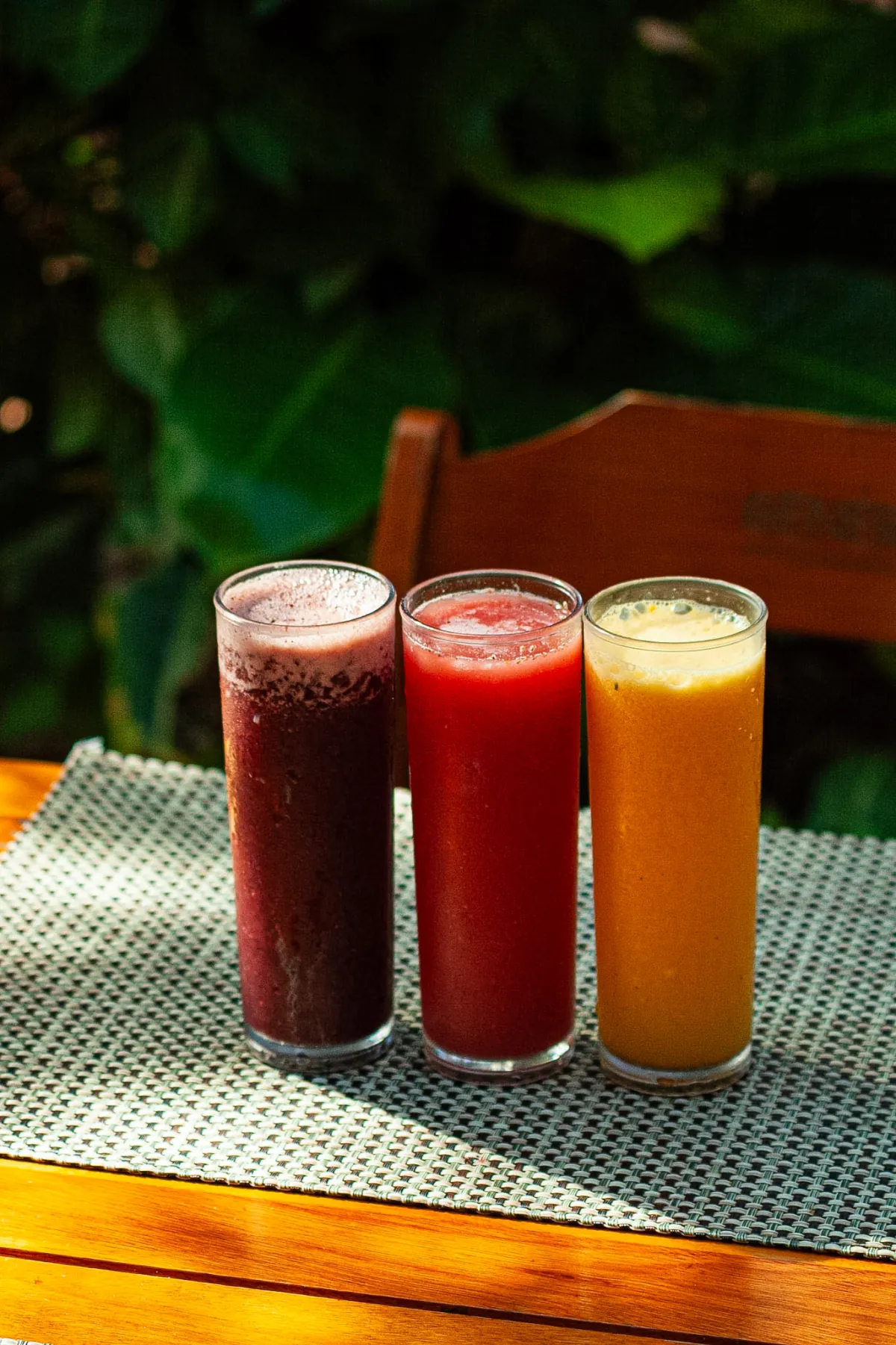 Bebida natural entre as opções do restaurante
